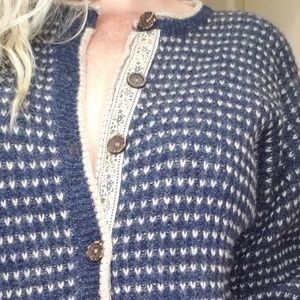Woolrich Blue Wool Cardigan